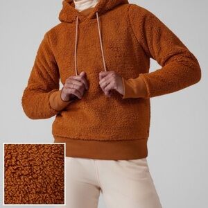 EUC Athleta Tugga Sherpa Hoodie- Cattail Brown Rust- Size Small